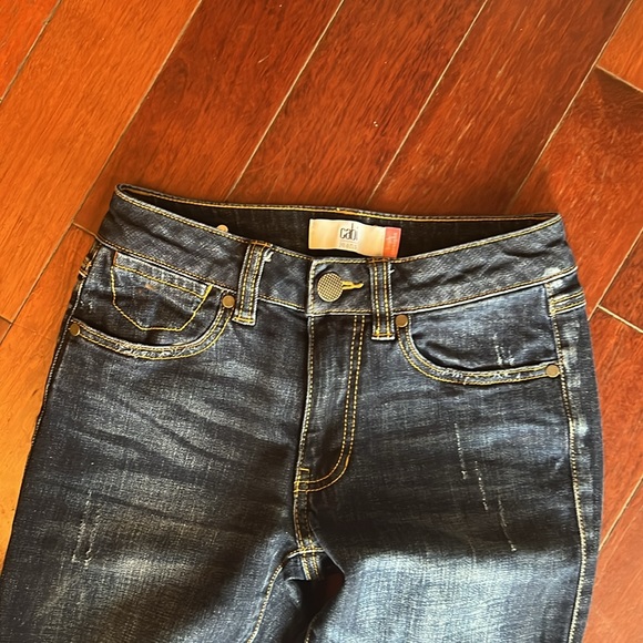 CAbi High Straight Distressed Dark‎ Wash Jeans #3561 - Picture 6 of 8